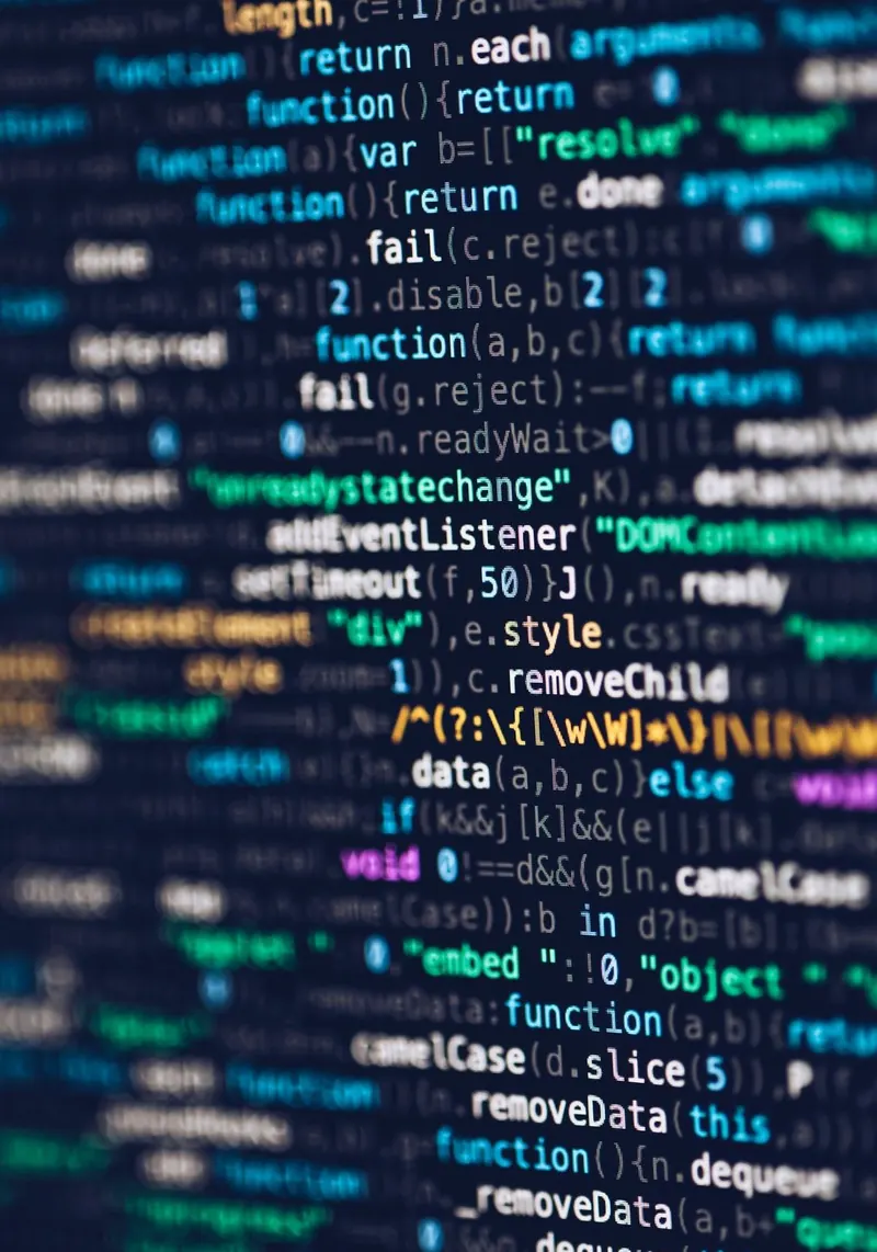 Code on a screen