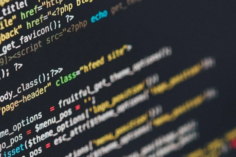 Code on a screen