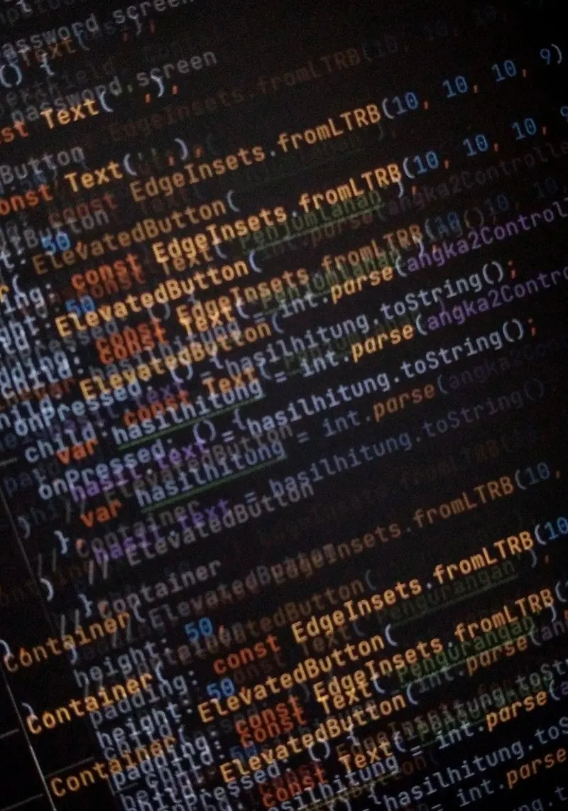 Code on a screen