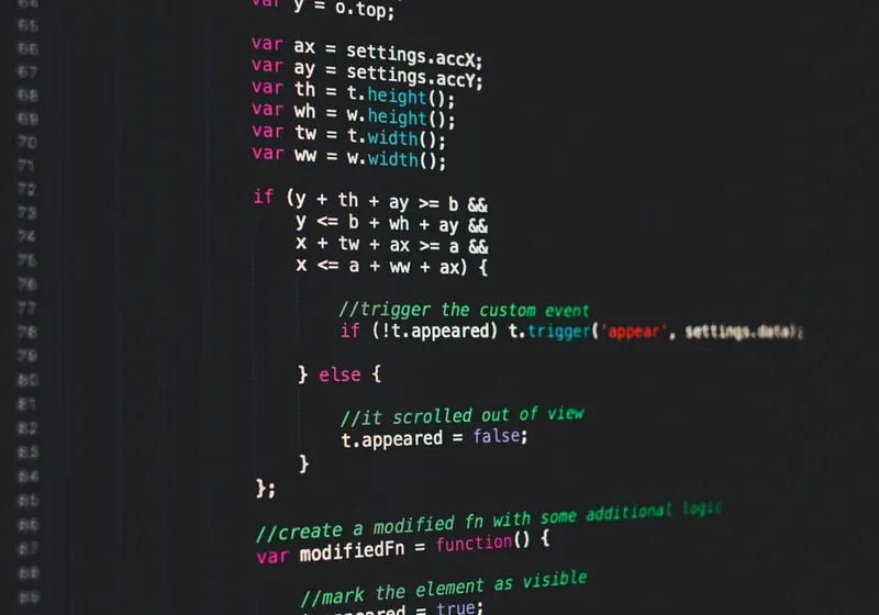Code on a screen