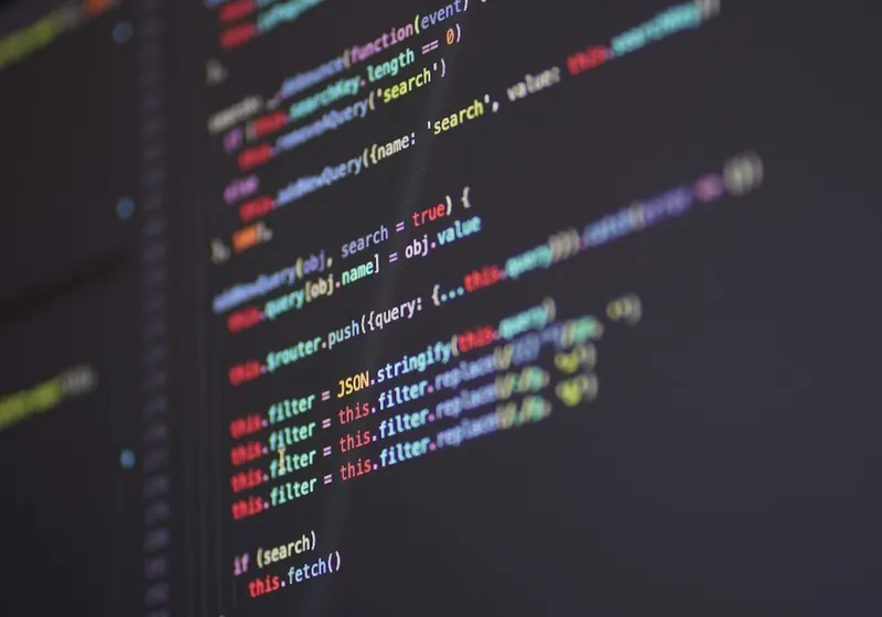 Code on a screen