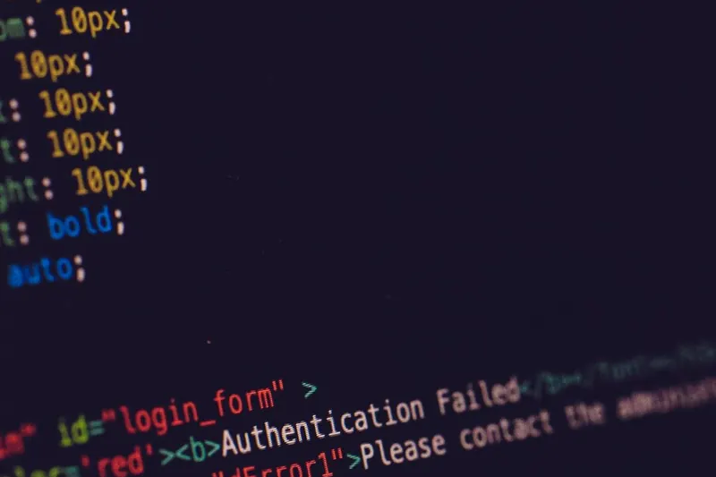 Code on a screen
