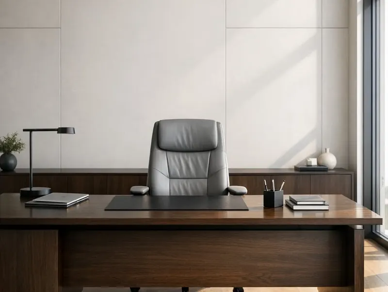 An empty office with desks and natural light