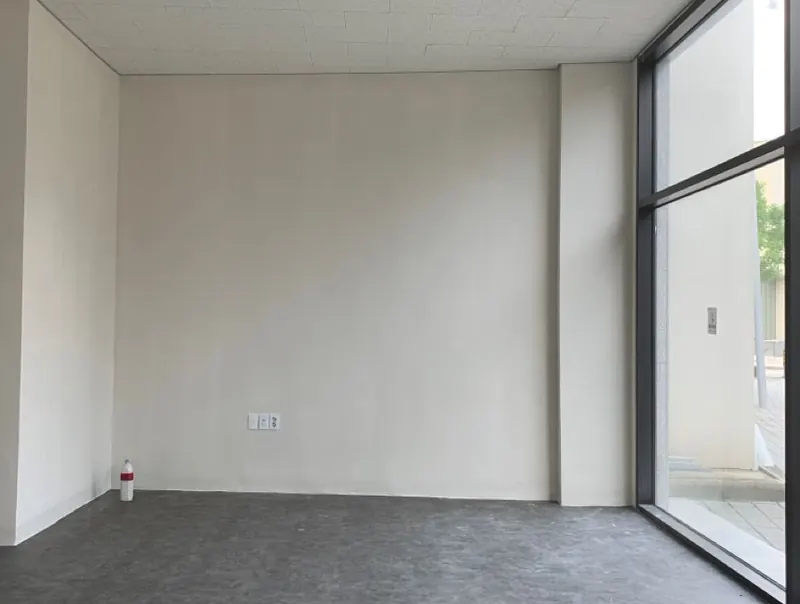 An empty office with desks and natural light