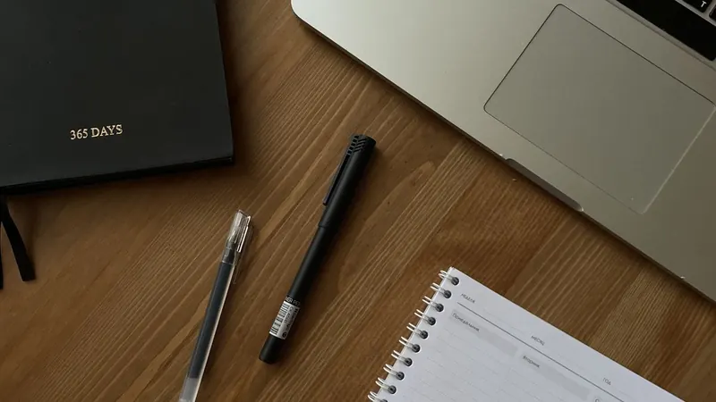 A laptop on a desk