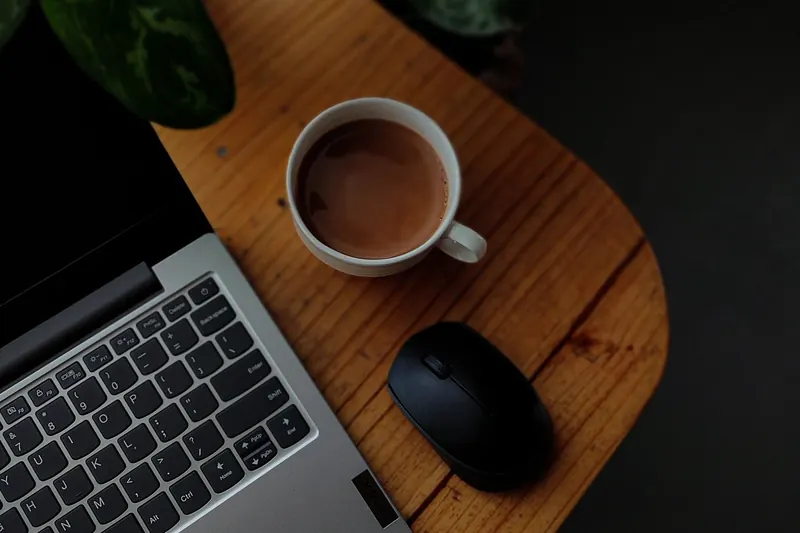 A laptop on a desk