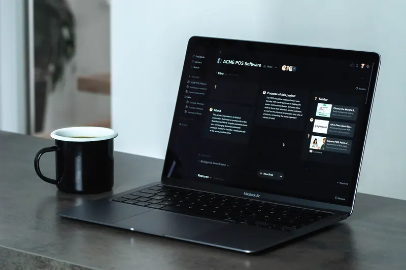 A laptop on a desk