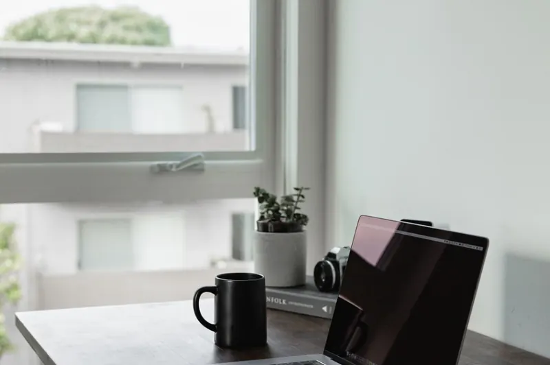 A laptop on a desk