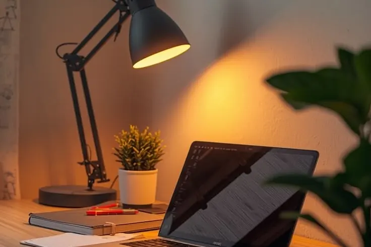 A laptop on a desk