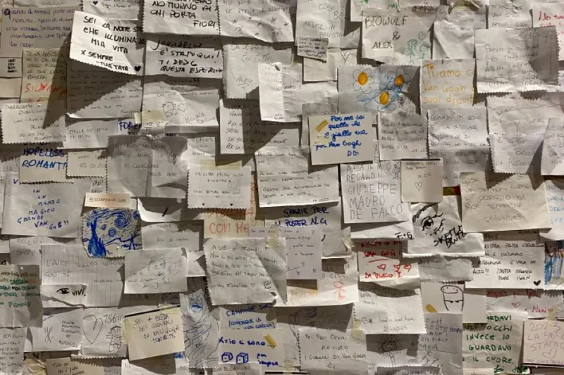 Sticky notes on a planning board